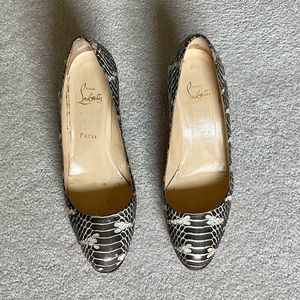 Christian Louboutin Snake Round Toe Pumps